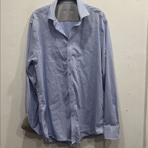 Twillory Shirts (2) Mens 17 36-37 Blue White red Pattern No Iron Button Up